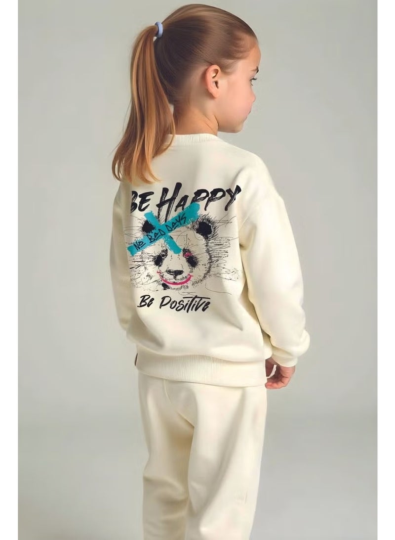 Myada Premium Be Happy Positive Printed Bottom Top Child Set 22524 - Image 3